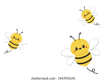 Bee vector. bee cartoon. character design. free space for text. blank. copy space.