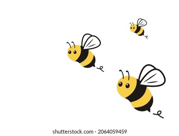 Bee vector. bee cartoon. character design. free space for text. blank. copy space.