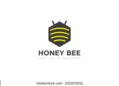 Logo Hexagon Shaped Bees Simple Icon Stock Illustration 1471321367