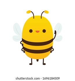 Bee vector. Bee character design. free space for text. blank. copy space.