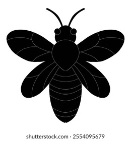 Bee vector clipart on white background