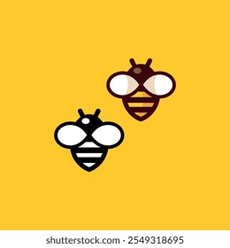 Logotipo do ícone de design do vetor de abelha