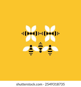 Logotipo do ícone de design do vetor de abelha