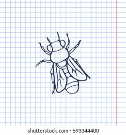 bee vector doodle sketch illustration