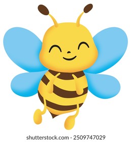 Ilustración de color plano de Vector de abeja
