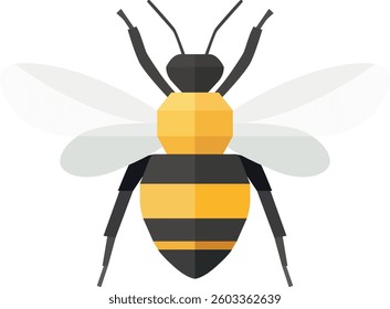 Bee vector flat illustration. Honey Bee icon, honey bee logo