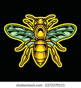 Bee Vector Graphic Design illustration Emblem Symbol and Icon