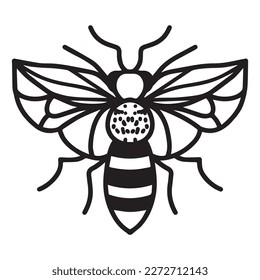 Bienenvektorgrafik-Design, Art Tattoo-Skizze, handgezeichnet, gedruckt