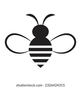 Bee vector icon design. Bee insect flat icon.