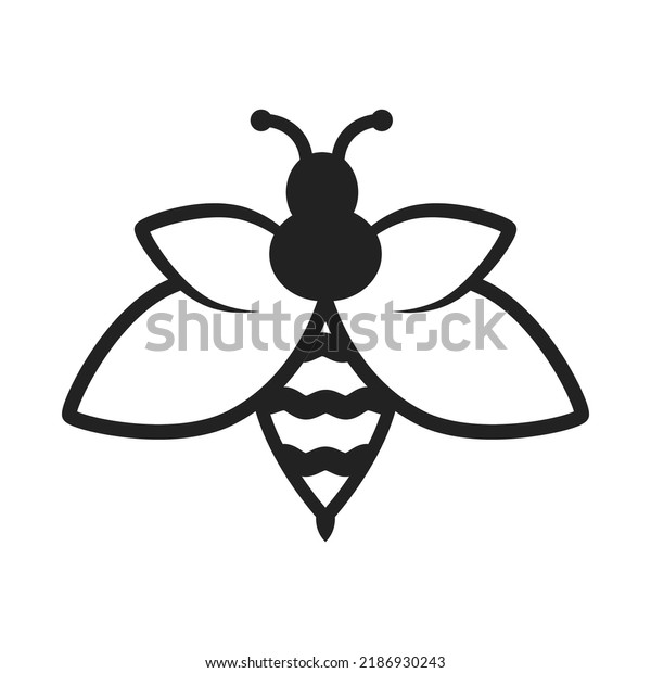 Bee Vector Bee Icon Honeybee Bee Stock Vector (Royalty Free) 2186930243 ...