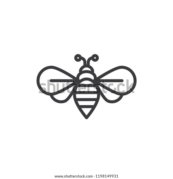 Bee Vector Icon Honeyinsect Symbol Flat Stock Vector (Royalty Free ...