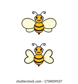 Bee vector icon illustration design template