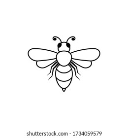Bee vector icon illustration design template