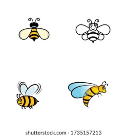 Bee vector icon illustration design template