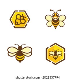 Bee vector icon illustration design template