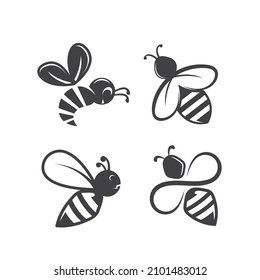 Bee vector icon illustration design template