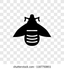 Bee vector icon isolated on transparent background, Bee transparency logo concept svg