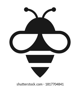 Bee vector icon on white background