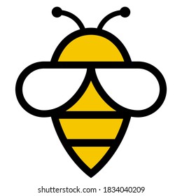 Bee vector icon on white background