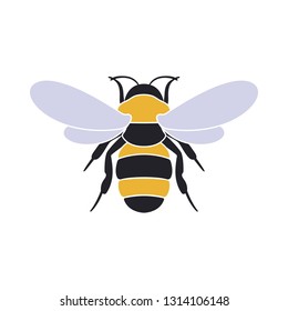 Bee Vector Icon. Bee sign on blank background. Honey Bee icon for web and app - EPS