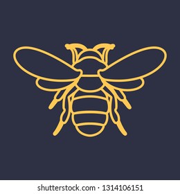 Bee Vector Icon. Bee sign on blank background. Honey Bee icon for web and app - EPS