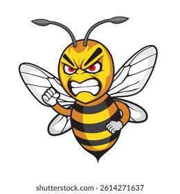 bee vector illustration angry bee design