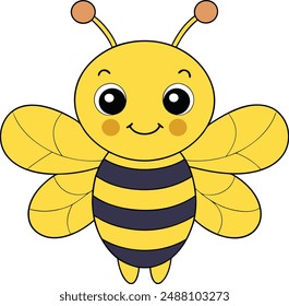 a bee vector illustration, cartoon, clipart and line art design