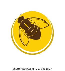 plantilla de icono de diseño de ilustración de vector de abeja