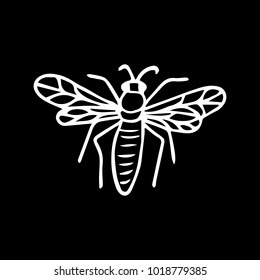 Bee vector illustration. Doodle style. Design, print, decor, textile, paper