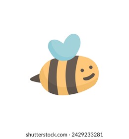 Ilustración vectorial de abeja en estilo garabato.