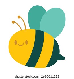 Ilustração do Vetor Bee. Design mínimo plano. Ilustração editável para web, móvel, impressão