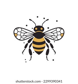 Ilustración vectorial de abeja en estilo plano. Usable como diseño de logotipo o icono