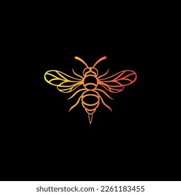 bee vector illustration for an icon,symbol or logo. bee template logo