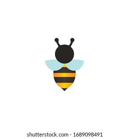 Bee vector illustration, isolated on white background