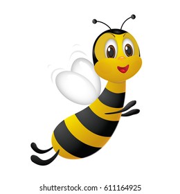 Bee vector illustration isolated on a white background
