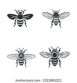 bee vector illustration on white background