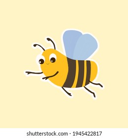 Bee vector illustration. Spring colorful animal illustration.