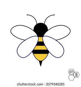 Bee vector illustration.Top view. to use as a logo, icon. children's decoration. eps 10