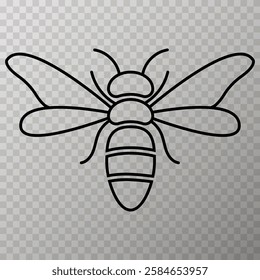 bee vector isolated illustration line art