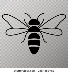 bee vector isolated illustration line art