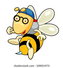 Bee vector isolated on white