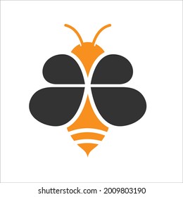 Bienenvektor mit Buchstabe B in Flügeln.