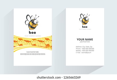 Bee vector logo. logo business card design. Element for design business cards, invitations, gift cards, flyers and brochures