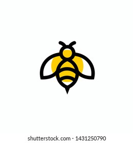Bee vector logo design template graphic abstract modern