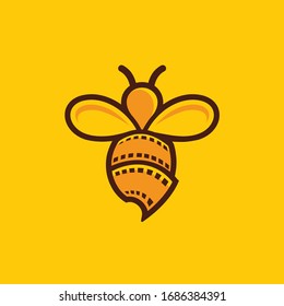 Bee vector logo, film vector logo