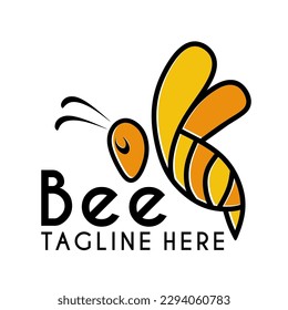 bee vector logo. for herbal drinks or beauty products