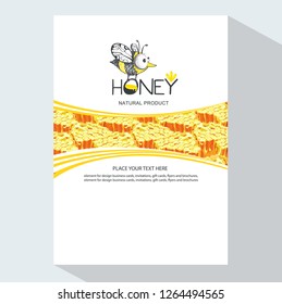 Bee vector logo. Honey natural product. logo flyer design. Element for design business cards, invitations, gift cards, flyers and brochures
