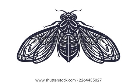 Bee vector logo. Ornamental insect isolated on white background. Vintage label for honey industry, packaging design, tattoo
