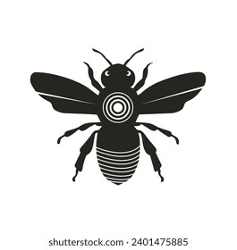 Bee vector on a white background.