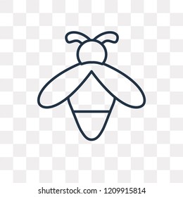 Bee vector outline icon isolated on transparent background, high quality linear Bee transparency concept can be used web and mobile